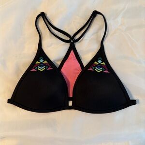 PINK by Victoria Secret XS plunge halter top racer back embroidered